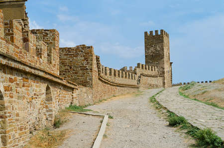 the ruins of the old castleの写真素材