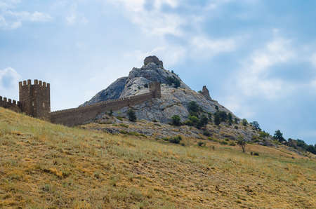 the ruins of the old castleの写真素材