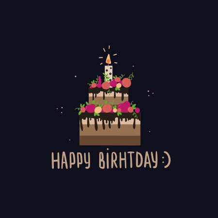 Happy birthday cake with candle