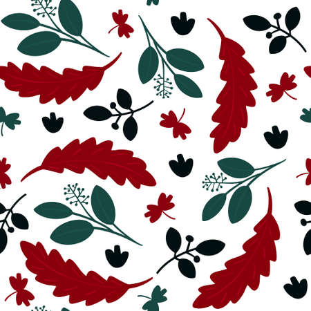 Seamless pattern with leaf, abstract leaf texture, endless background.Seamless pattern can be used for wallpaper, pattern fills, web page background, surface textures.のイラスト素材