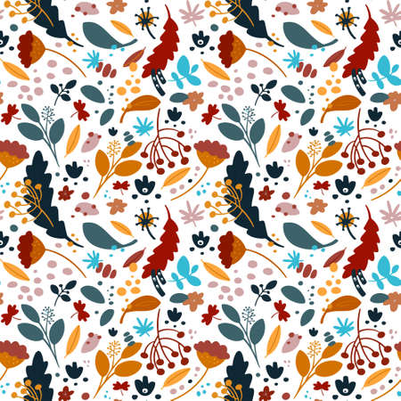 Seamless pattern with leaf, abstract leaf texture, endless background.Seamless pattern can be used for wallpaper, pattern fills, web page background, surface textures.のイラスト素材