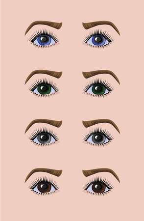 Caucasian woman eyesのイラスト素材