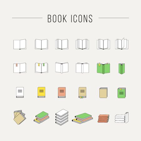 Simple set of books related vector icons for your design.のイラスト素材