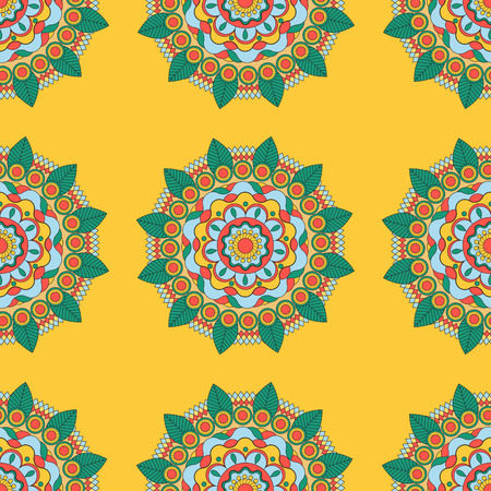 Seamless oriental pattern. Indian floral frame.のイラスト素材