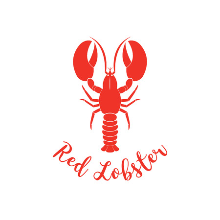 Seafood restaurant template with lobster on white background.のイラスト素材