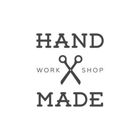 Handmade workshop vintageのイラスト素材