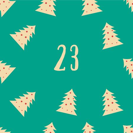 Christmas poster. Colorful Christmas Advent Calendar. Countdown to Christmas- 23.のイラスト素材