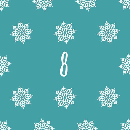 Christmas poster. Colorful Christmas Advent Calendar. Countdown to Christmas- 8.のイラスト素材