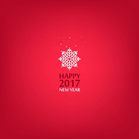 Happy New Year, Snowflakes Minimalist style 2017のイラスト素材
