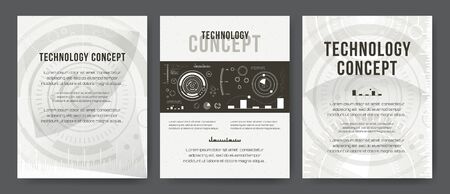 Business template. Brochure design, cover modern layout, annual report, poster, flyer. Abstract Modern Backgrounds. Mobile Technologies, Applications, Online Services Infographic Concept. HUD techno business uiのイラスト素材
