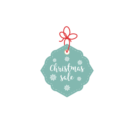 Retail Sale Tags and Clearance Tags. Festive christmas design with snowflakesのイラスト素材