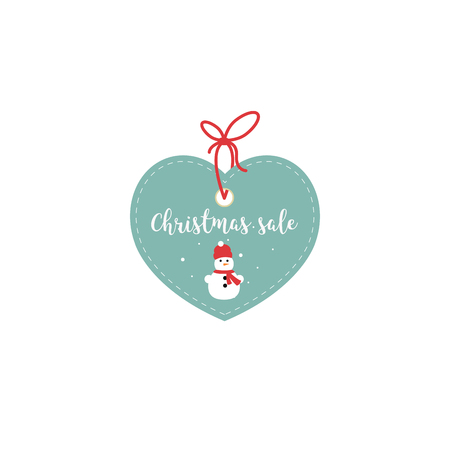 Retail Sale Tags and Clearance Tags. Festive christmas design with snowflakes and snowmanのイラスト素材