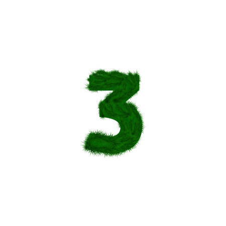 Vector numbers decorated with pine branches. Number- 3. Threeのイラスト素材