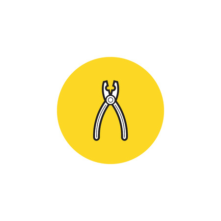 Pliers Isolated Flat Web Mobile Icon. Vector sign symbol button element silhouette.のイラスト素材