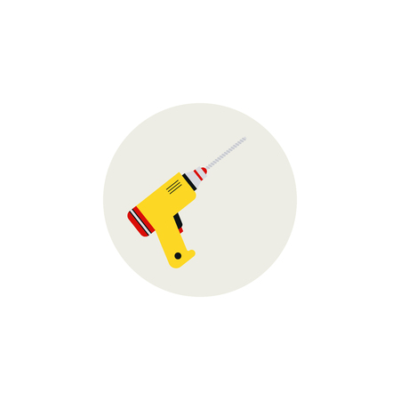 Vector modern colored icon of construction tool. Thin line infographic element. Drillのイラスト素材