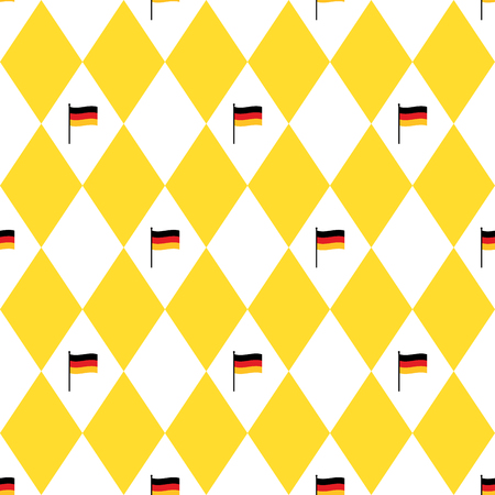 Munich beer festival flags and rhomb seamless pattern. Oktoberfet background, vector illustrationのイラスト素材