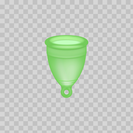 Menstrual cup 3D realistic. Feminine hygiene. Color menstrual cup. Protection for woman in critical days. Vector illustration on white backgroundのイラスト素材