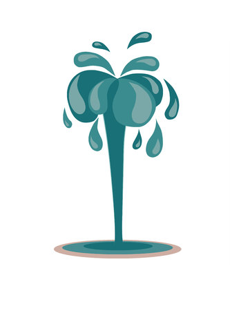 Fountain stream with splashesのイラスト素材