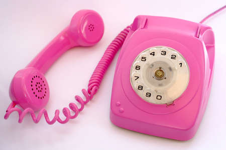 landline pink landline telephone numberの写真素材