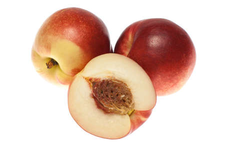 Nectarine fruit isolated on white background close upの写真素材