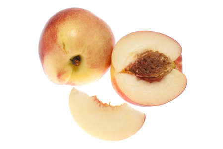 Nectarine fruit isolated on white background close upの写真素材