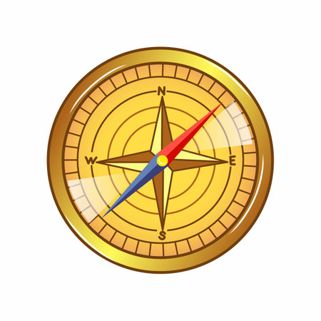 Compass vector illustration in cartoon style isolated on white backgroundのイラスト素材