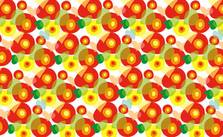 Background with red, orange, yellow and white flowers for print or texture