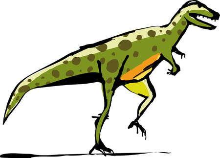 Prehistoric carnivorous dinosaur. Vector illustration isolated on transparentのイラスト素材