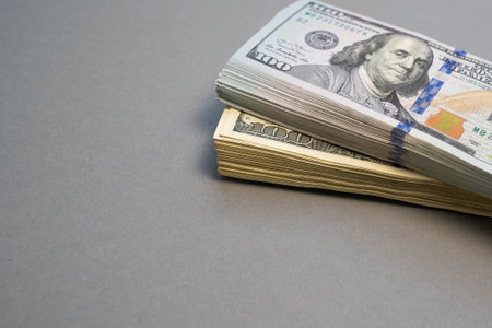 American dollar banknotes stack, old banknotes vs new, pack of money, rich, luxury, currency, spending money in crisis, benchmark currency, most used in transactionsの写真素材