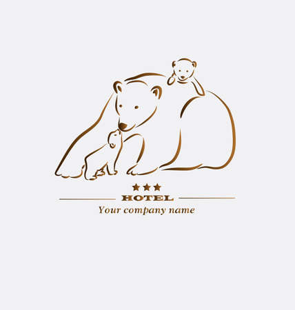 She-bear with teddy bearsのイラスト素材