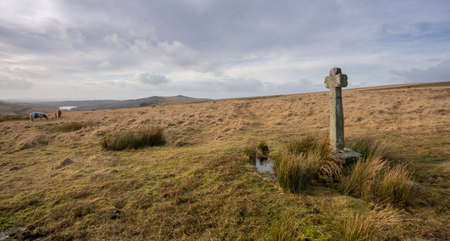 Newleycombe Cross Dartmoor National Park Devon Uk.の写真素材