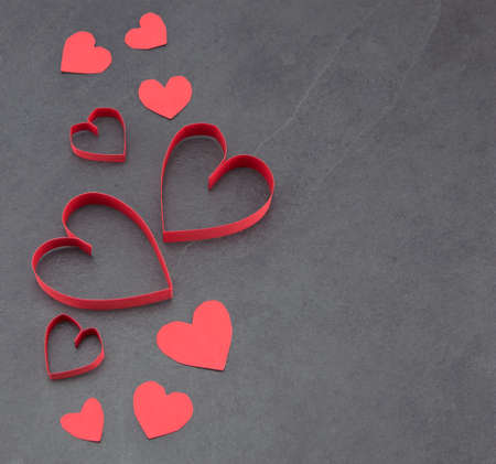 Assorted red hearts love conceptの写真素材