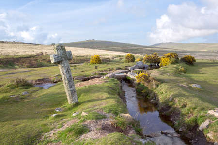 Windy post dartmoor devon ukの写真素材