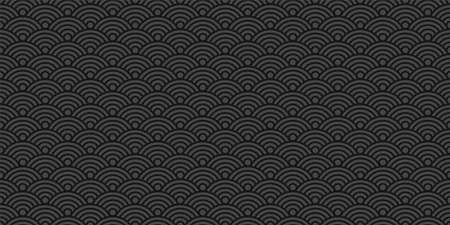 Japanese geometric background Wave seamless patternのイラスト素材