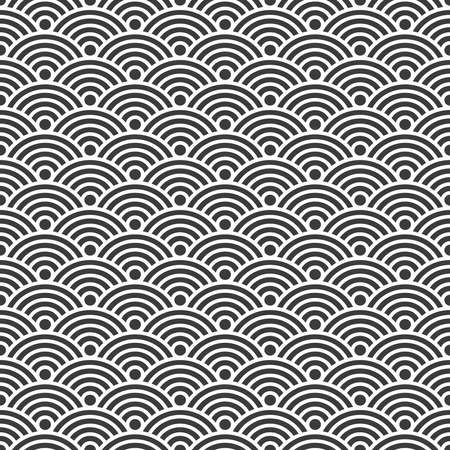 Japanese geometric background Wave seamless patternのイラスト素材