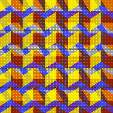 Geometric grid background Modern colorful abstract multicolored texture Seamless patternのイラスト素材