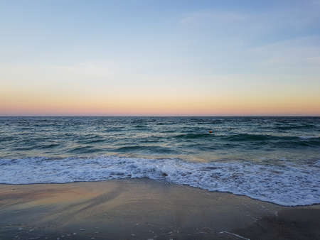 Seascape Sea with calm water and clear sky Nature backgroundの写真素材