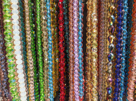 Glass sparkle crystal Beads accessory Materials for creating jewelryの写真素材
