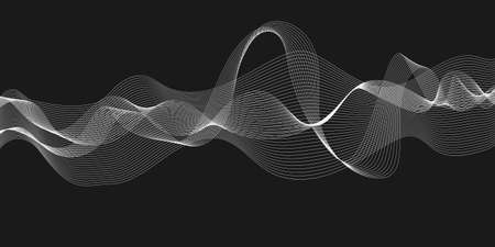 Modern wave stripes on white background Abstract Vector Illustrationの写真素材