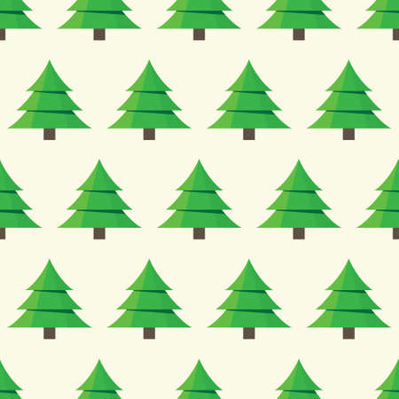 Seamless pattern with cartoon green trees on a neutral backgroundの写真素材