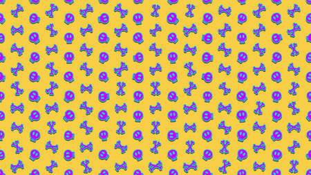 Skull background Halloween illustration Holiday seamless patternの写真素材