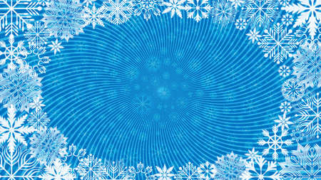 Swirling radial background with snowflakes christmas decorationの写真素材