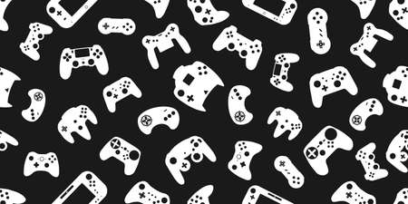 Video game controller gamepad background Gadgets and devices seamless patternの写真素材
