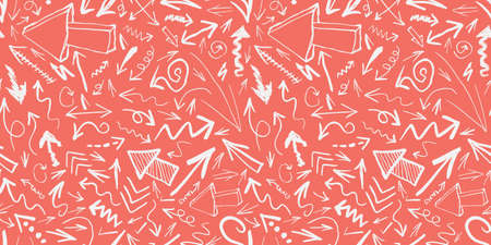 Modern abstract texture Hand drawn arrows seamless doodle patternの写真素材