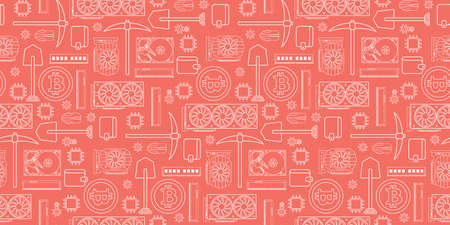 Gadgets and devices pattern collection Set of computer hardware components and electronics accessoriesの写真素材