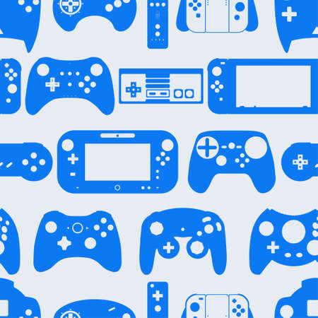 Video game controller gamepad background Gadgets and devices seamless patternの写真素材