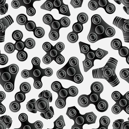 Hand fidget spinner stress relief toy seamless patternの写真素材