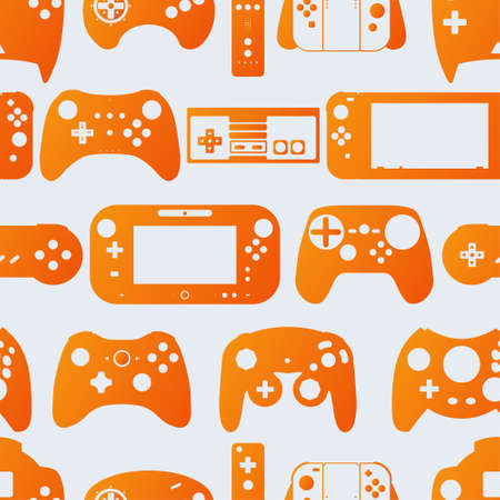 Video game controller gamepad background Gadgets and devices seamless patternの写真素材