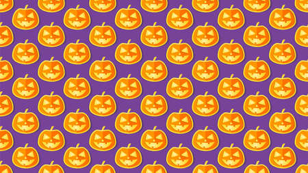 Pumpkin background Halloween seamless pattern Holiday illustrationの写真素材