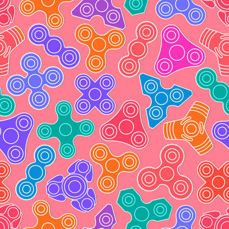 Hand fidget spinner stress relief toy seamless patternの写真素材